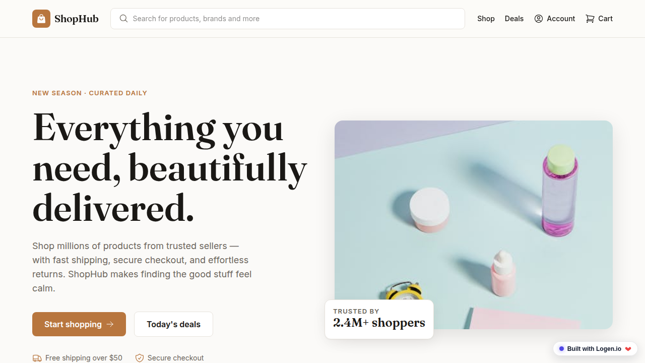 Screenshot of ShopHub